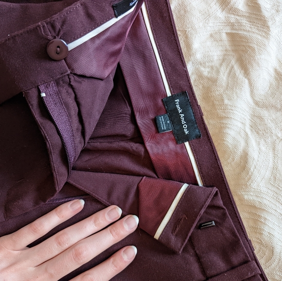 Frank and Oak Burgundy Trousers - Picture 3 of 8